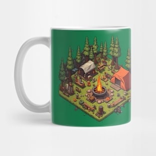 Camp Site Pixel Art Style Mug